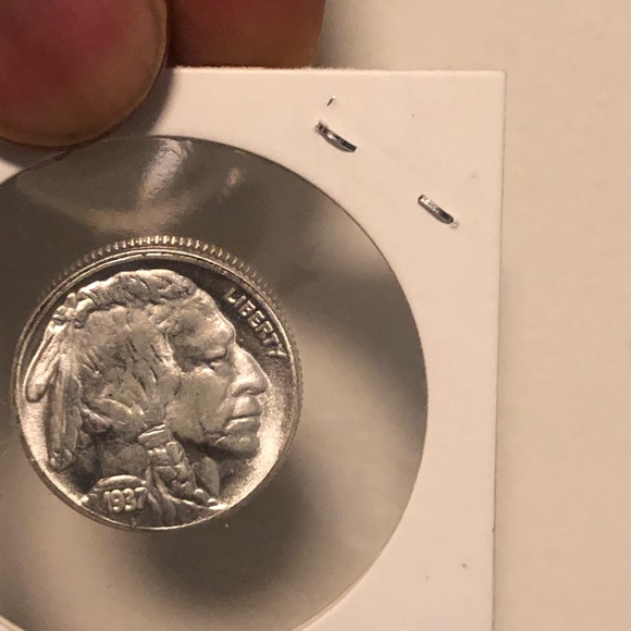 1937 D V.D.B. 3 Legged Buffalo Nickel. - Picture 3 of 6